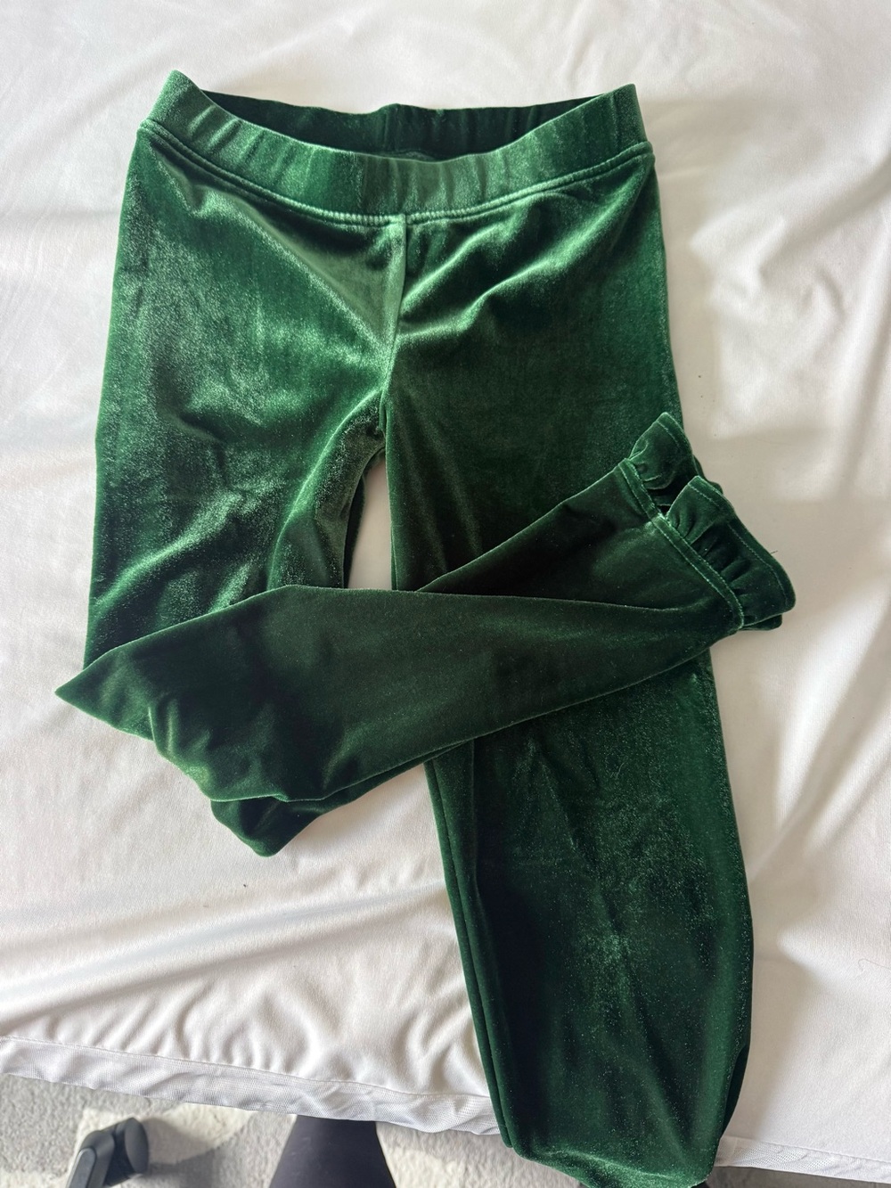 Green velvet Janie and Jack leggings